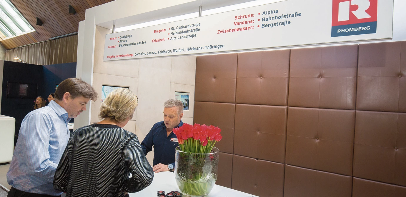Das Rhomberg Team ist auch bei der Wohnbaumesse 2018 wieder mit dabei. (Foto: Hartinger, VMH) Das Rhomberg Team ist auch bei der Wohnbaumesse 2018 wieder mit dabei. (Foto: Hartinger, VMH)